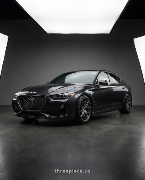 2019 Genesis G70 with Rotiform 1PC R141 RSE BLANK 17X9 +30 MATTE ANTHRACITE wheels