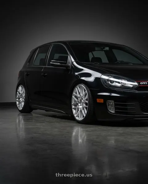 2013 Volkswagen GTI with Rotiform 1PC R110 BLQ 5X112 19X8.5 +45 GLOSS SILVER MACHINED wheels