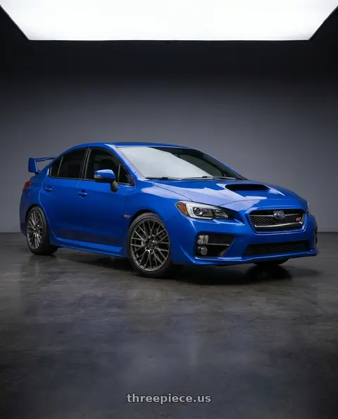 2018 Subaru WRX STI with Konig Ampliform 5x114.3 18x8.5+45 Dark Metallic Graphite wheels
