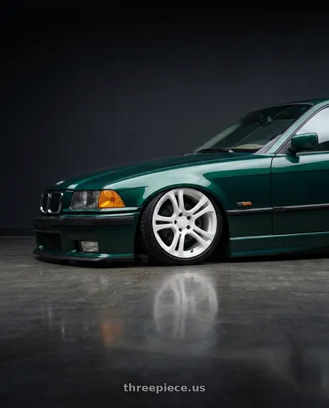 1996 BMW 328is with Kansei K16W Neo 5X120 18x9 35 Gloss White wheels