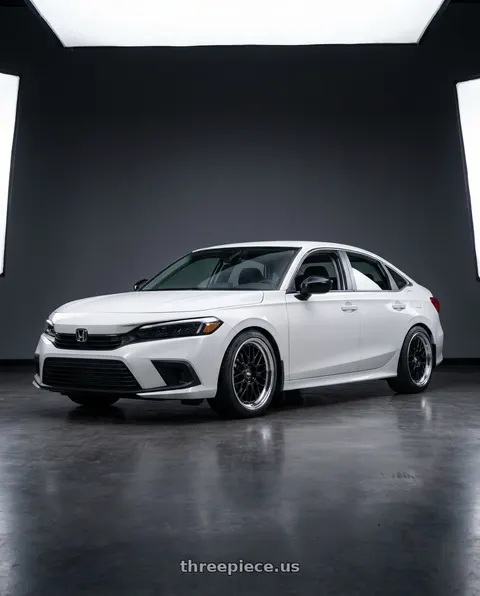 2022 Honda Civic LX with ESR Wheels CS18 5x114.3 18x8.5 +35 Gloss Black wheels