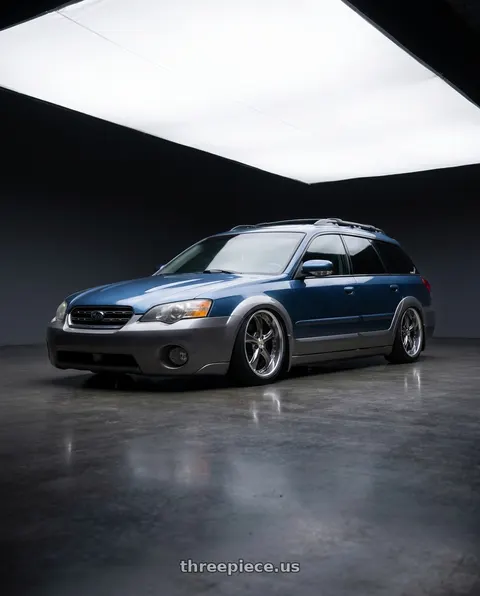 2008 Subaru Outback 2.5i with Work Wheels VS-KF 5x100 18x8+40 Brilliant Silver Black A Disk FULL REVERSE wheels