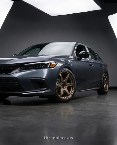 2025 Honda Civic Sport with Enkei T6R 5x114.3 18x8.5+38 Matte Bronze wheels
