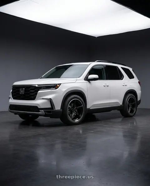 2023 Honda Pilot Touring with MRR Forged Forged F25 5x120 20x10 +30 Gloss Black Left wheels