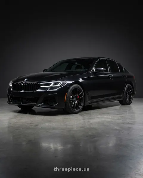 2022 BMW 540i xDrive with Work Emotion Cr Kiwami 5x112 19x9.5 +38 Matte Black wheels