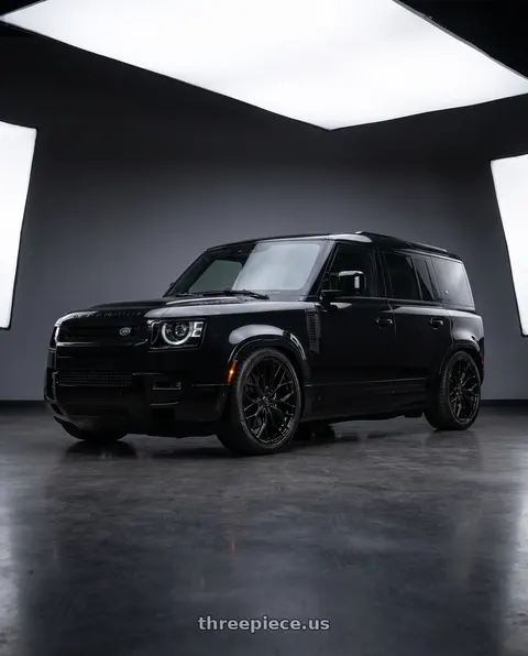 2025 Land Rover Defender 110 with DOLCE PERFORMANCE MAGARI 5x120 22x10.5 +40 Gloss Black wheels