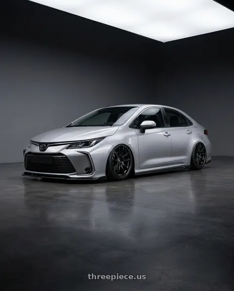 2021 Toyota Corolla with Enkei GTC02 4x100 17x7.5+35 Black wheels