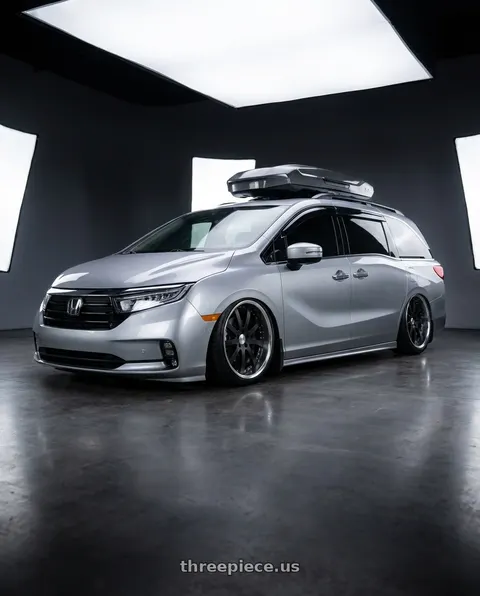 2024 Honda Odyssey with Work Equip E10 5x120 20x8.5+40 a disk Black Anodized wheels