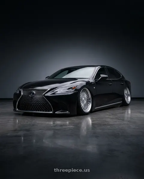 2022 Lexus LS500 F Sport with MRR VP4  20x8.5 +20-45 Silver Machined Lip wheels