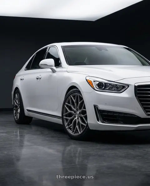 2018 Genesis G90 Ultimate with Niche 1PC M265 MAZZANTI 5X114.3 20X10.5 +40 ANTHRACITE BRUSHED TINT CLEAR wheels
