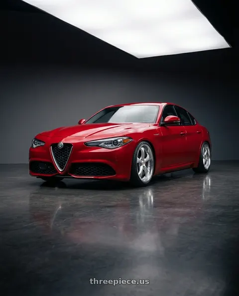 2023 Alfa Romeo Giulia Veloce with Work Wheels VS-KF 5x110 19x8+28 Light Grey Silver A Disk FULL REVERSE wheels