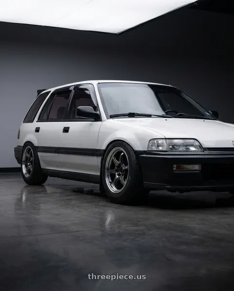 1991 Honda Civic with Advan Racing RG-D2 4x100 15x7.0 +42 MACHINING & BLACK GUNMETALLIC wheels