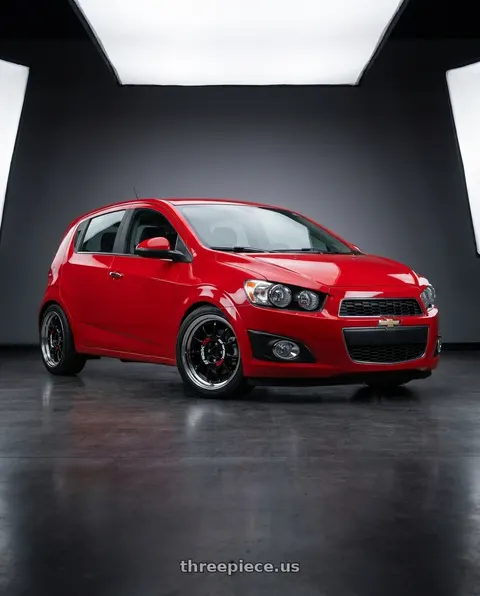 2015 Chevrolet Sonic LTZ with Work Emotion Rs11 2p 4x100 15x7.5 0 black wheels