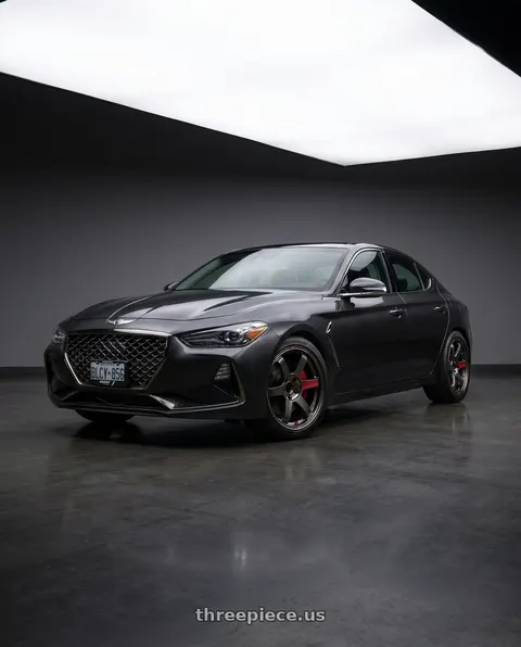 2019 Genesis G70 with Volk Racing TE37 Saga SL 5x114.3 18x8.5+45 Pressed Graphite wheels