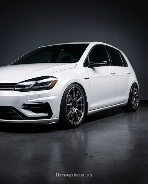2019 Volkswagen Golf R with Advan Racing RZ-F2 5x112 18x8.5 +44 HYPER PLATINUM BLACK wheels