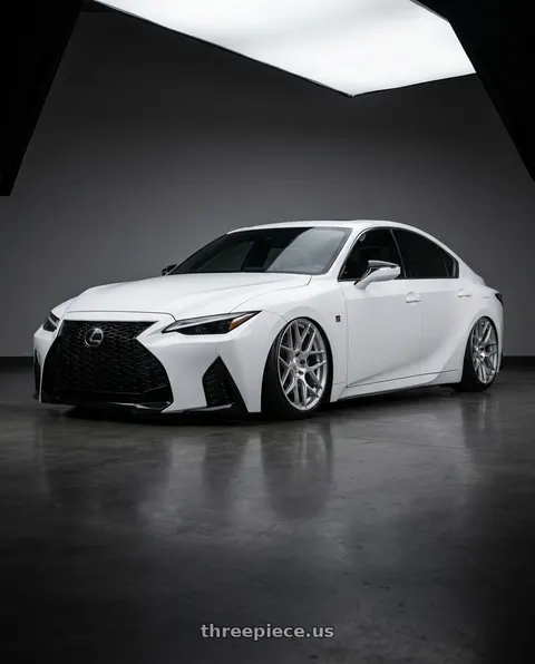 2024 Lexus IS350 with Aodhan AFF2 5x114.3 19x9.5+35 Gloss Silver Machined Face wheels