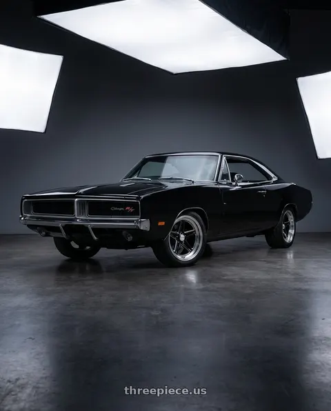 1970 Dodge Charger with American Racing Vintage VN514 GROOVE 5X114.3 18X10 0 GLOSS BLACK W/ DIAMOND CUT LIP wheels