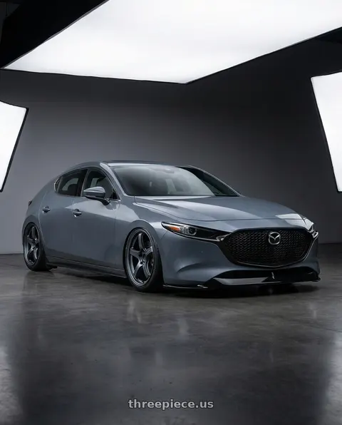 2023 Mazda 3 with Gram Lights 57CR 5x114.3 18x9.5+22 Gunblue II wheels