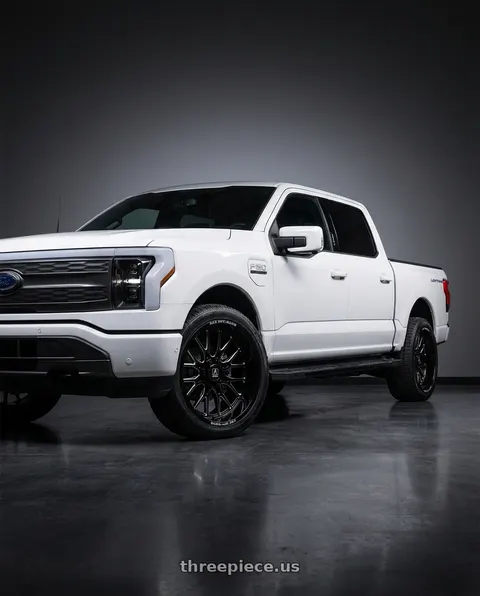 2022 Ford F-150 Lightning with Axe ATLAS 6x135/6x139.7 22X9.5 20 GLOSS BLACK MILLED wheels