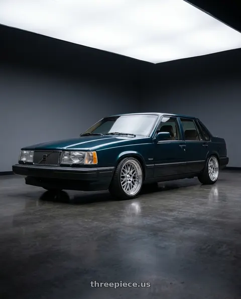 1991 Volvo 940 SE with Work Meister M1 3p 5x108 16x6.5+24 O Disk Silver wheels