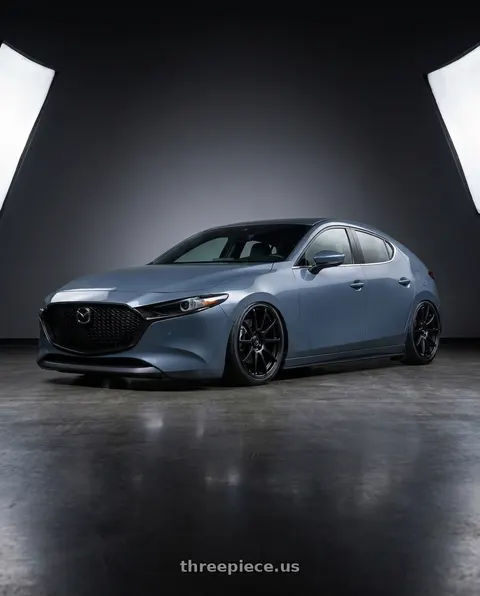 2023 Mazda 3 with Ssr Gtv02 5x114.3 18x8+35  FLAT BLACK wheels