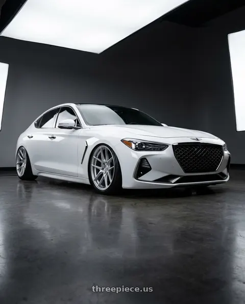 2020 Genesis G70 with Aodhan AFF3 5x114.3 20x10.5+45 Gloss Silver Machined Face wheels