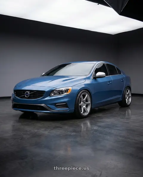 2015 Volvo S60 with Kansei K11S Tandem 5X100 18x9 12 Hyper Silver wheels