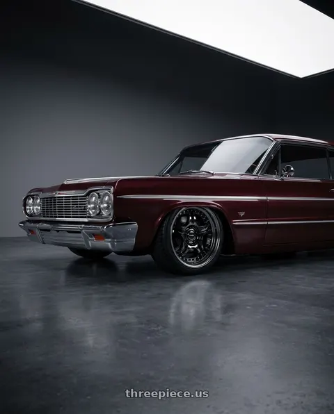 1964 Chevrolet Impala with Work Emitz Black Polish 5x100 19x9.0 +0 wheels