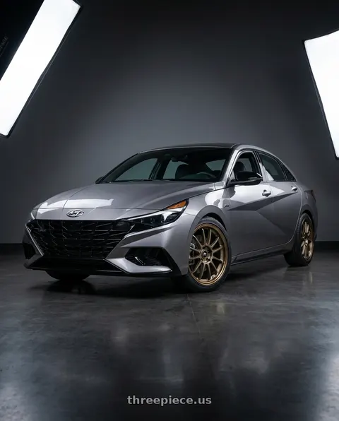 2023 Hyundai Elantra N with MST Wheels MT45 5X114.3 18x8.5 +38 Matte Bronze w/Bronze Machined Lip wheels