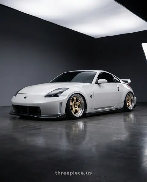 2008 Nissan 350Z Nismo with Work Meister S1 3P 5x114.3 18x9.5+29 A Disk Bright Buff Finish wheels