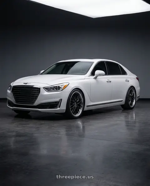 2018 Genesis G90 Ultimate with MRR GT1 5x112 20x10  +25 Black Machine Lip wheels