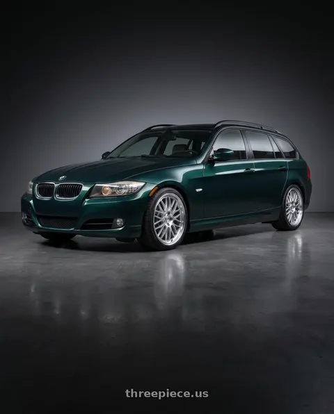 2008 BMW 328i with Petrol P4C 5X120 17X8 +35 SILVER W/ MACHINED FACE & LIP wheels