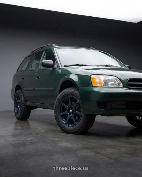 2002 Subaru Legacy with Motegi MR154 BATTLE 5X100 17X8 +43 MIDNIGHT BLUE wheels