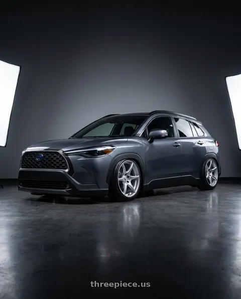 2023 Toyota Corolla Cross with Kansei K11S Tandem 5x114.3 18x9 12 Hyper Silver wheels