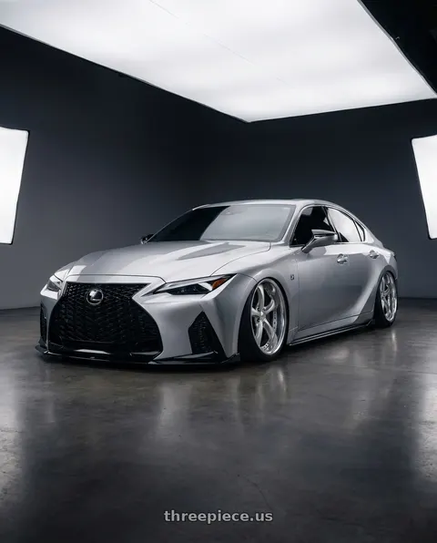 2024 Lexus IS300 F Sport Design with Work Wheels VS-KF 5x114.3 18x9.5+39 Light Grey Silver R Disk FULL REVERSE wheels