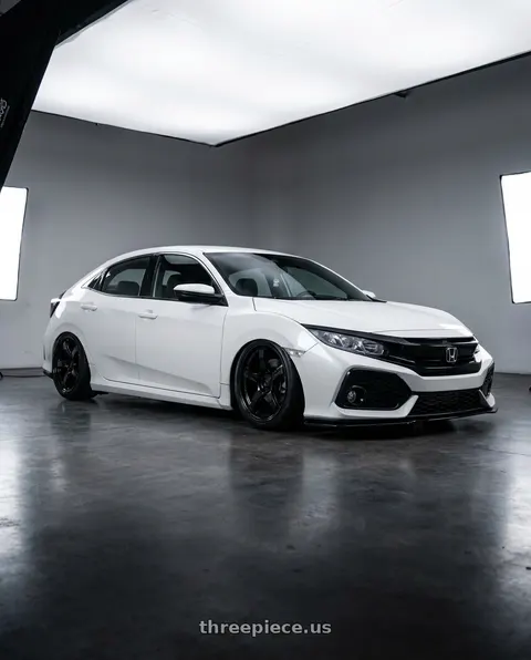 2019 Honda Civic with Gram Lights 57CR 5x114.3 19x10.5+12 Glossy Black wheels
