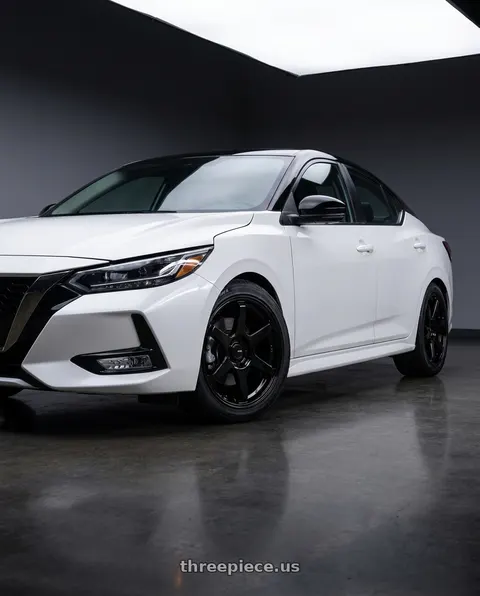 2022 Nissan Sentra with Enkei T6R 5x114.3 18x8+40 Gloss Black wheels