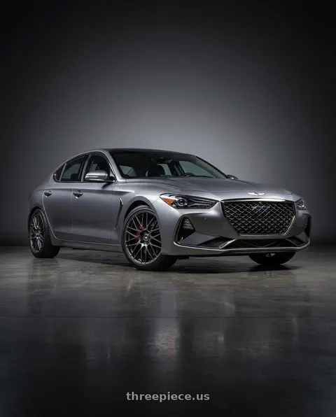 2021 Genesis G70 Sport with Enkei EKM3 5x114.3 18x7.5+38 Gun Metal wheels
