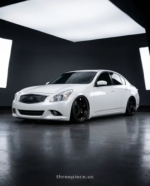 2012 INFINITI G37 with Gram Lights 57CR 5x114.3 19x10.5+35 Glossy Black wheels