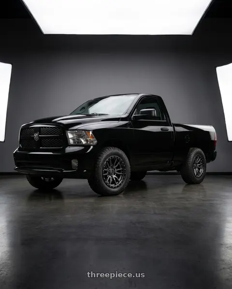 2013 Ram 1500 Express with Fuel 1PC D680 REBEL 5X139.7 20X9 +1 MATTE GUN METAL BLACK BEAD RING wheels