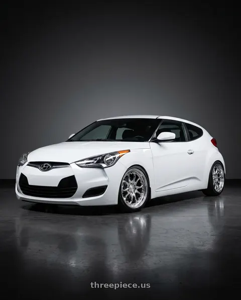 2017 Hyundai Veloster with Heritage Wheel KOKORO MonoC 5x114.3 18x8.5 +35 Chrome wheels