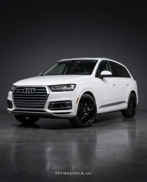 2019 Audi Q7 with Asanti Black ABL-27 DYNASTY 5X114.3 22X9 +32 GLOSS BLACK wheels