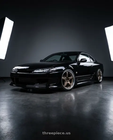 2000 Nissan Silvia S15 with Work T5R 2P 5x114.3 18x9.5 +22 Matte Bronze wheels