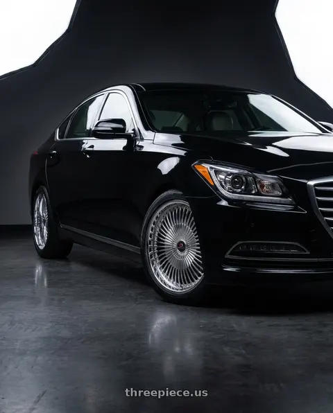 2016 Hyundai Genesis 3.8 with Cavallo CLV-41 5x114.3/5x120 18x8 +35 Nano Chrome wheels