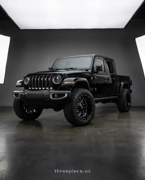 2021 Jeep Gladiator with Fuel 1PC D581 TRITON 5X114.3/5X127 20X10 -18 GLOSS BLACK MILLED wheels