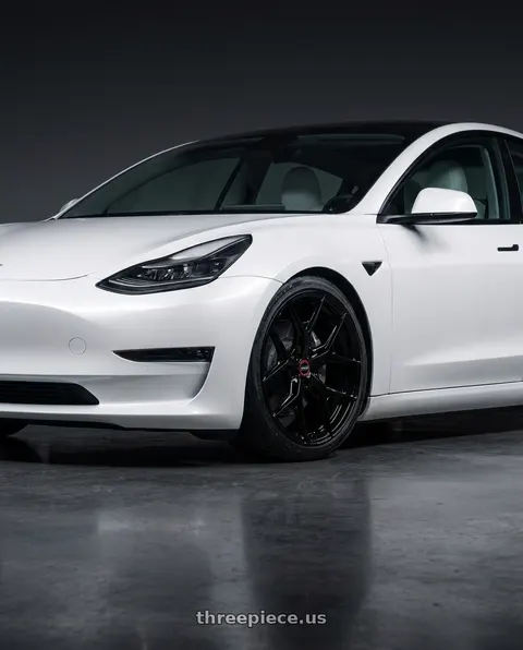 2023 Tesla Model 3 with Vossen HF-5 19x9.5 / 5x114.3 / ET40 / Deep Face / 73.1 - Gloss Black Wheel - HF5-9N63 wheels