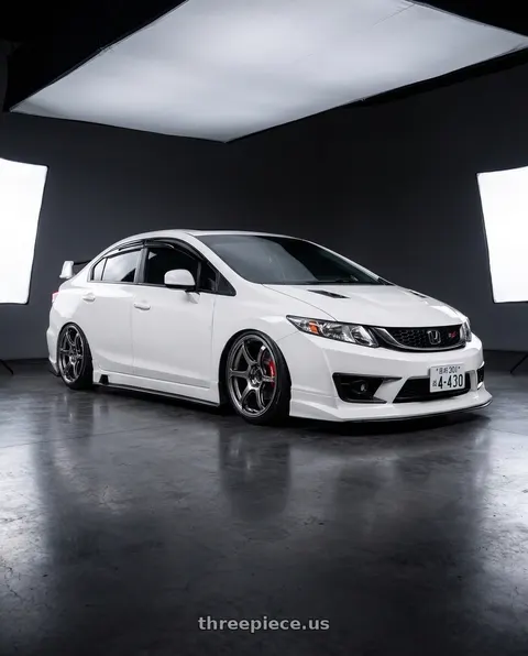 2014 Honda Civic with Advan Racing RG-4 5x114.3 18x8.5 +44 RACING HYPER BLACK & RING wheels