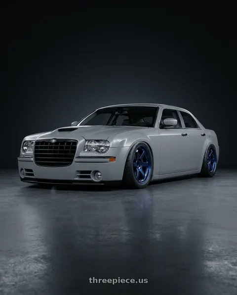 2007 Chrysler 300 with Volk Racing TE37SL 5x114.3 19x9.5 +22 MAG BLUE wheels
