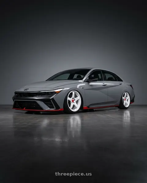 2025 Hyundai Elantra N with R6061 Forged R1 5x108 18X8.5 +35 Championship White wheels