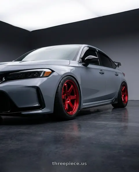 2024 Honda Civic Type R with Volk Racing TE37SL 5x120 18x9.5 +38 RED wheels